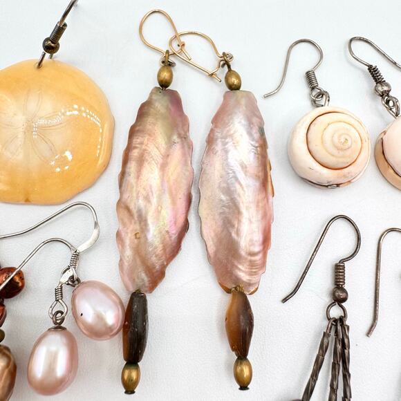 20 Pair Genuine Pearl Shell Earring Lot Pearlcore Sirencore Beach Wedding Bridal - Picture 3 of 16